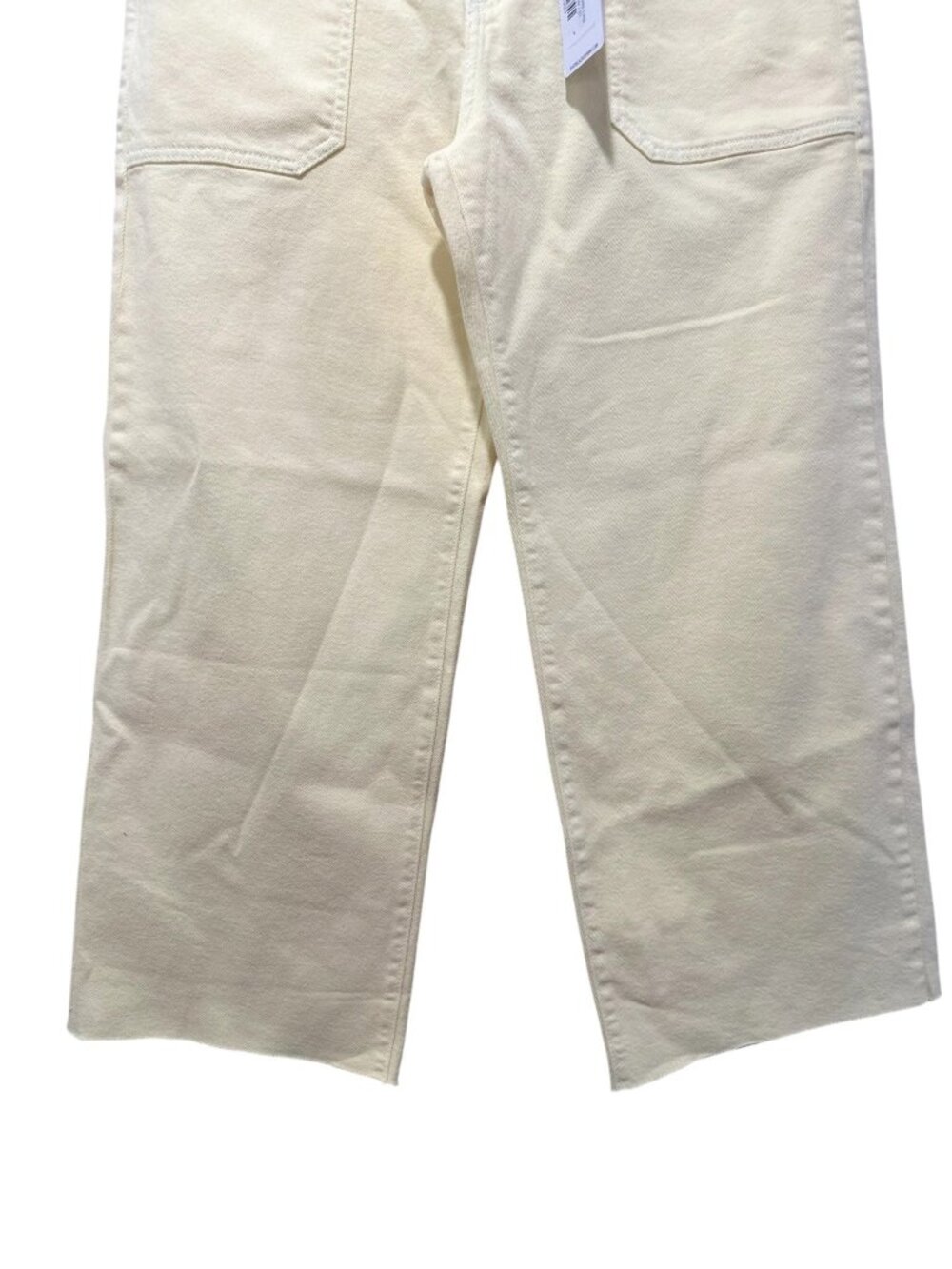Just Black Denim Utility Wide Leg Jeans Womens 31 Pastel Yellow High Rise USA - Picture 8 of 15